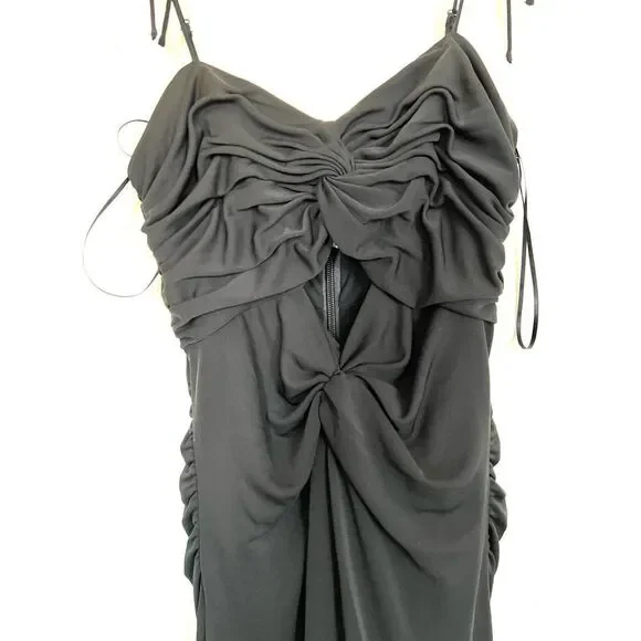 Cinq a Sept Harlin Black Cut-Out Hi-Low Evening Gown 6